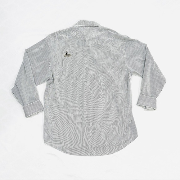 Vintage Las Olas Nautical Embroidered & Embellished Button Down Striped Shirt - Picture 4 of 6